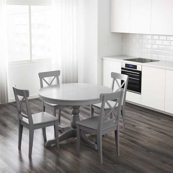 INGATORP Stół rozkładany - szary - IKEA