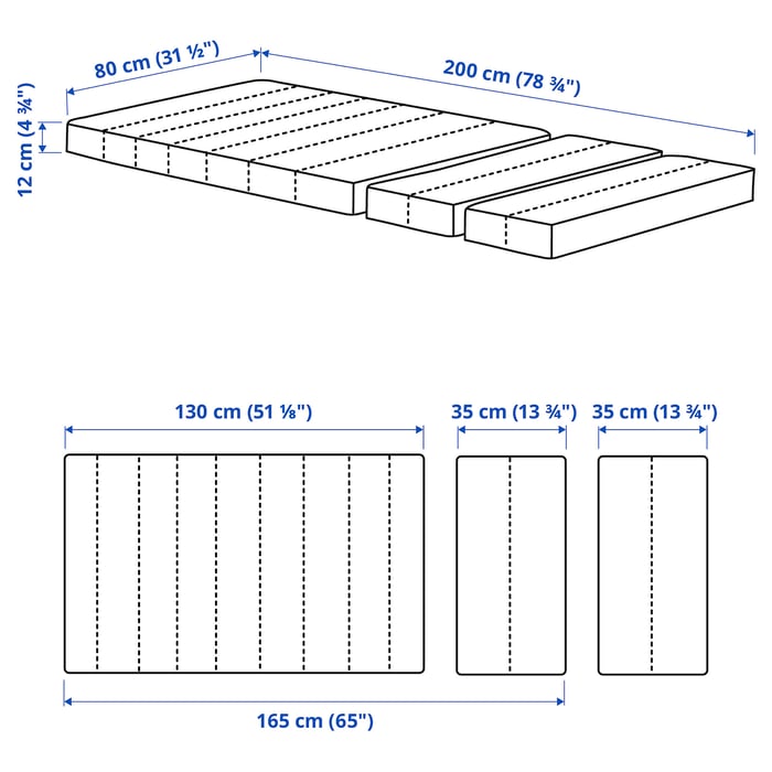 INNERLIG Пружинний матрац на розсувне ліжко 80x200 см, фото 5