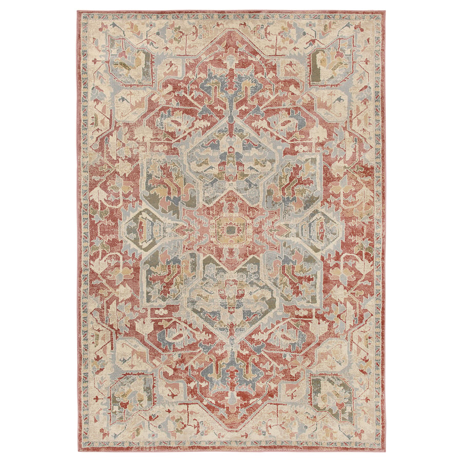 JÄRNVÄG paklājs ar īsām plūksnām, ornamentu raksts rozā krāsā/smilškrāsā, 160x230 cm