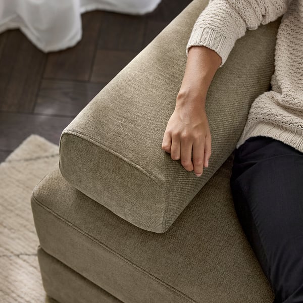 JÄTTEBO 4-osob sofa modułowa z szezlongiem, prawy z zagłówkiem/Johanneshov brązowobeżowy