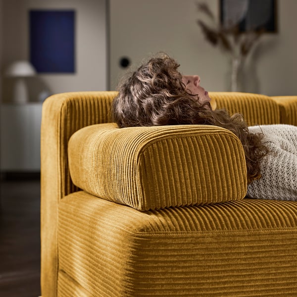 JÄTTEBO Sofa modułowa, 2-osobowa, z zagłówkiem/Samsala żółtobrązowy