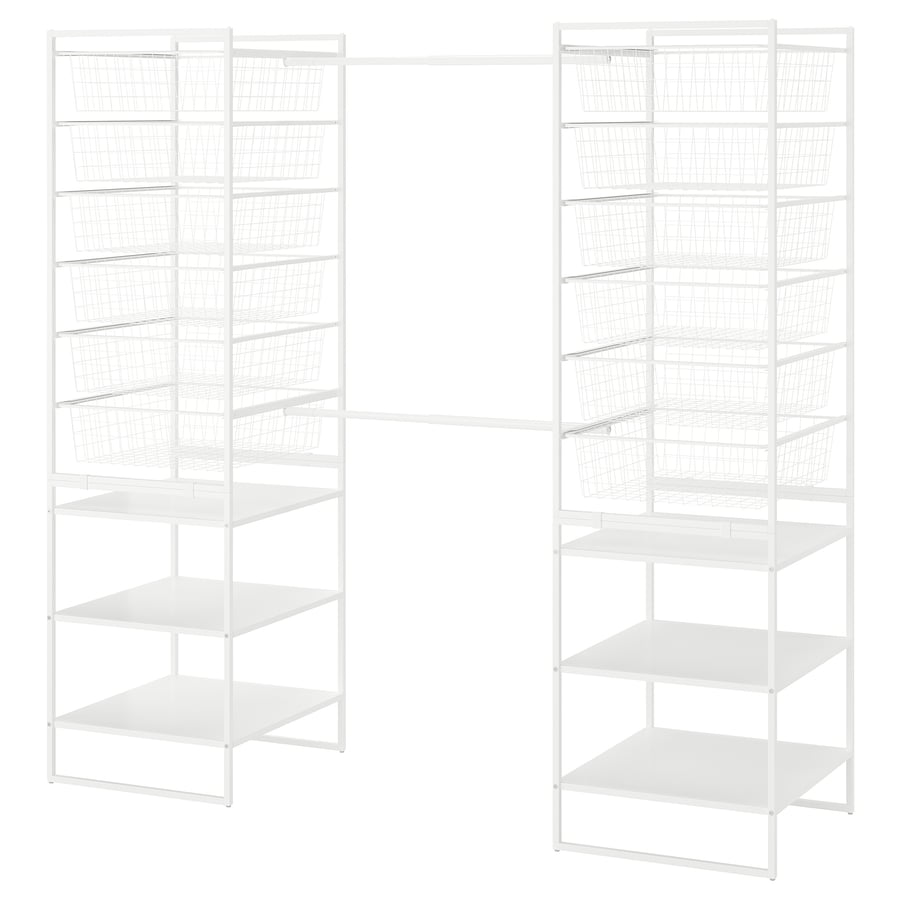 JONAXEL raam/traatkorvid/riidepuutoru / 142-178x51x173 cm