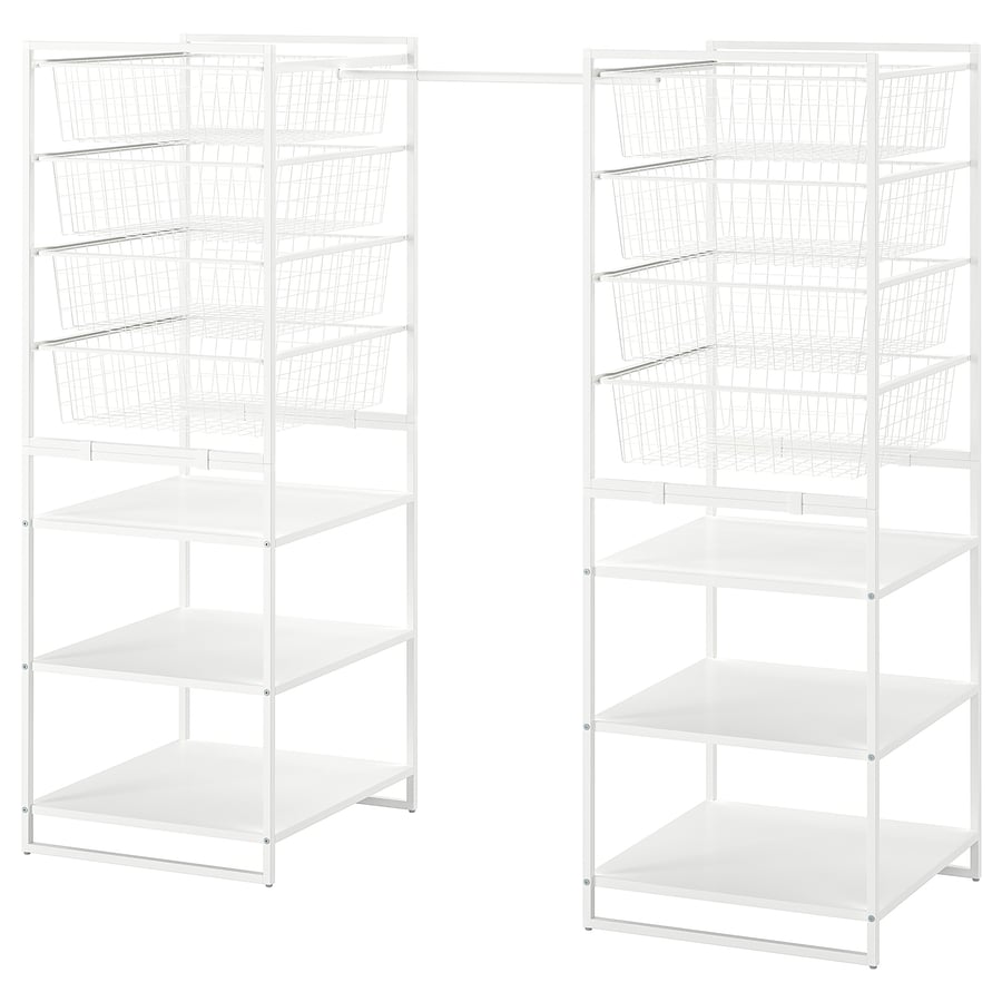 JONAXEL raam/traatkorvid/riidepuutoru / 142-178x51x139 cm