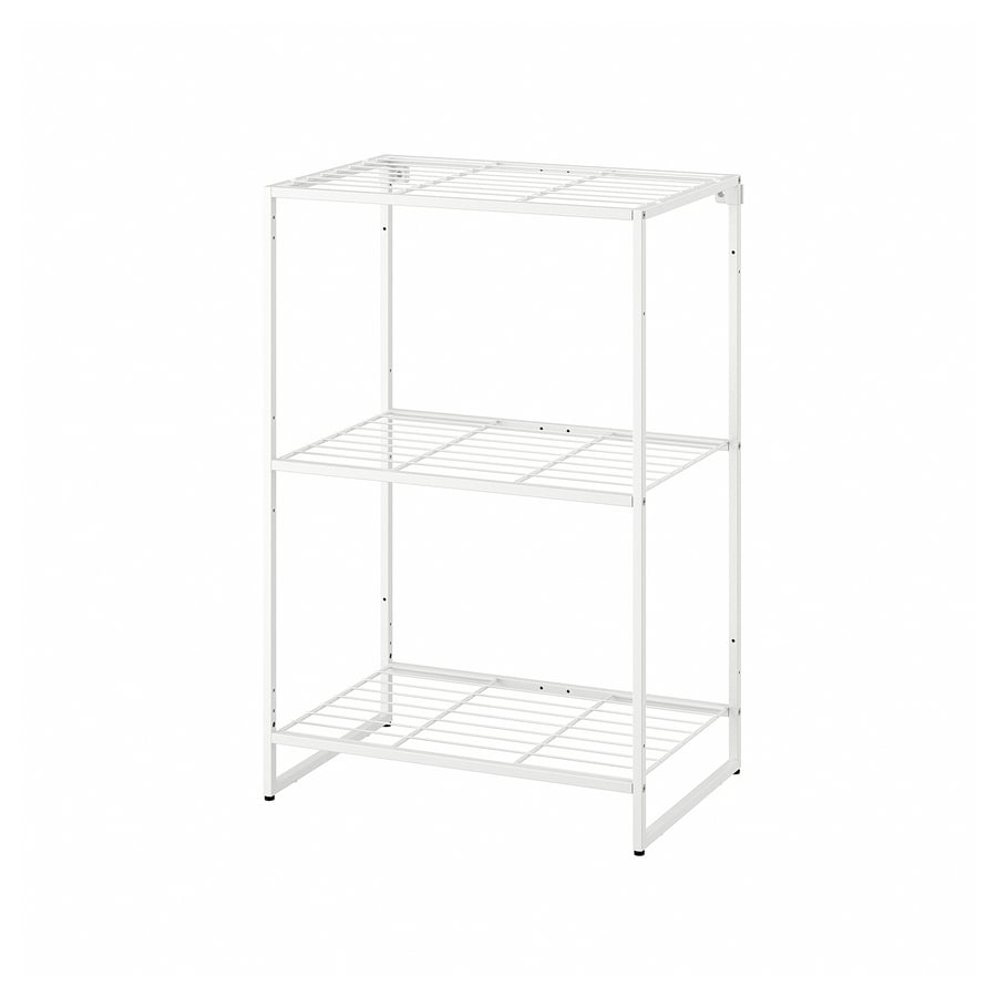 JOSTEIN riiul, tuppa/õue/traat valge, 61x40x90 cm