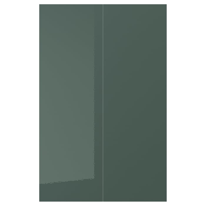 KALLARP Двері кутової шафки 2 шт., глянцевий темний сіро-зелений, 25x80 см