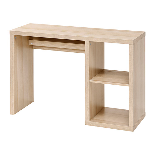 KALLAX - biurko, 111x39 cm, biała bejca/imit. dębu