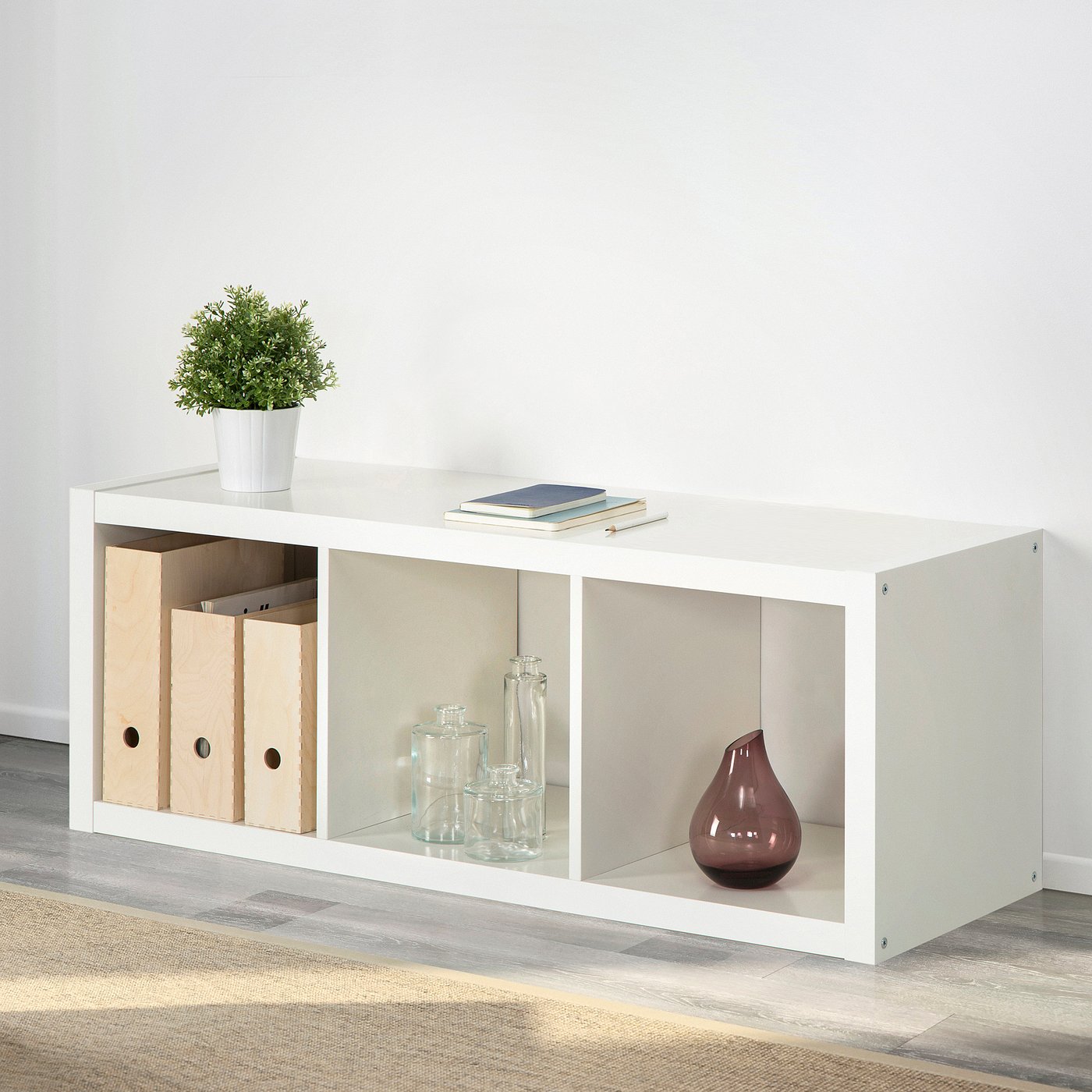Стелаж IKEA KALLAX, білий, 42 × 112 см — фото 3