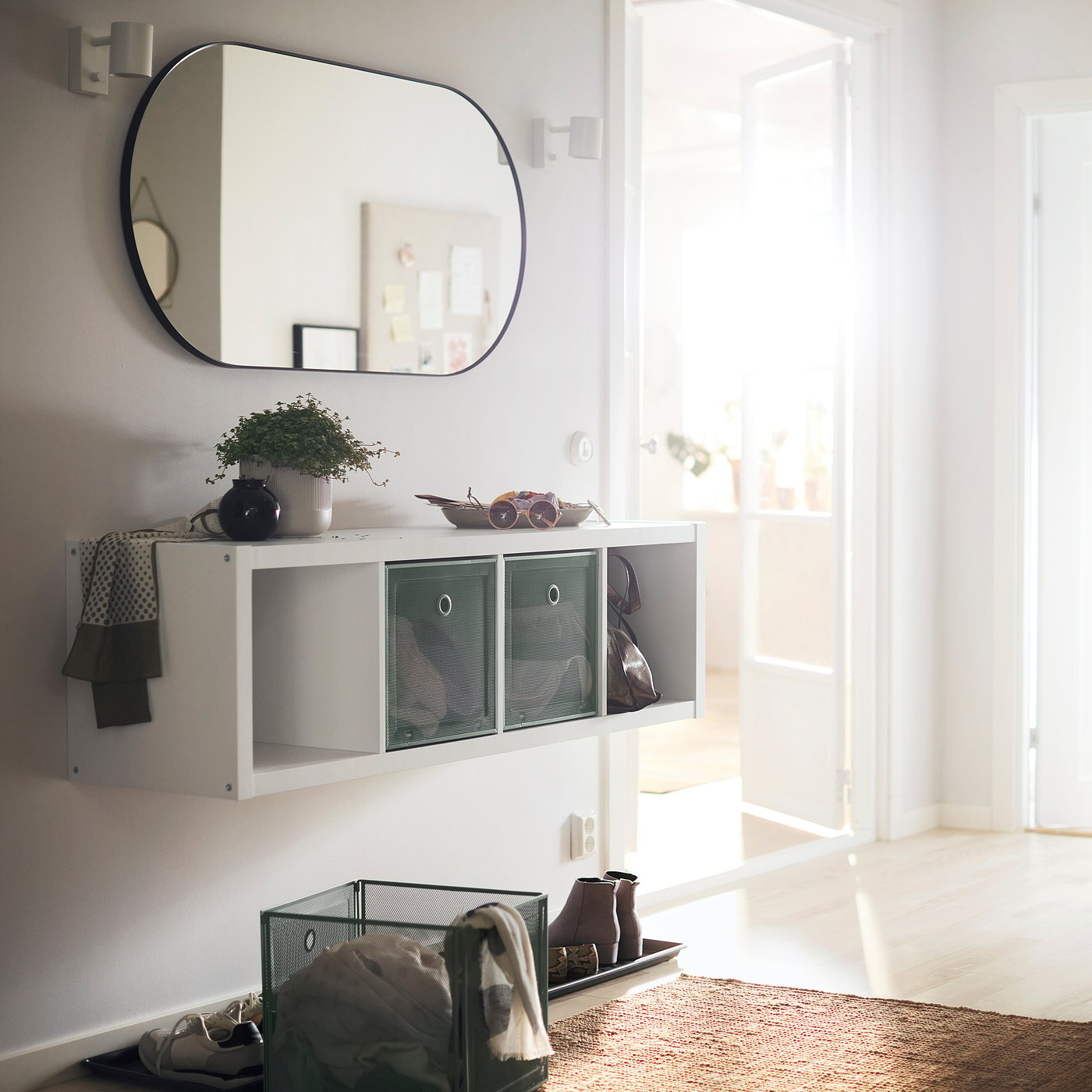 Стелаж IKEA KALLAX, білий, 42 × 147 см — фото 3