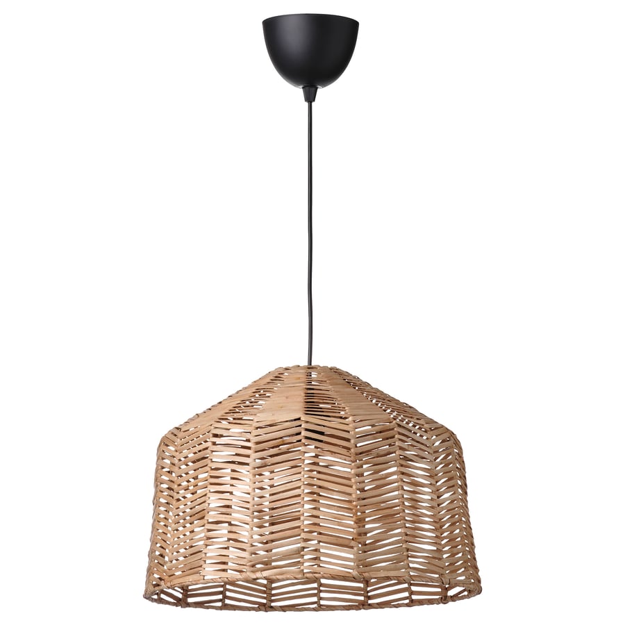 KAPPELAND / HAVSDJUP iekaramā griestu lampa, melnā krāsā/rotangpalma, 45 cm