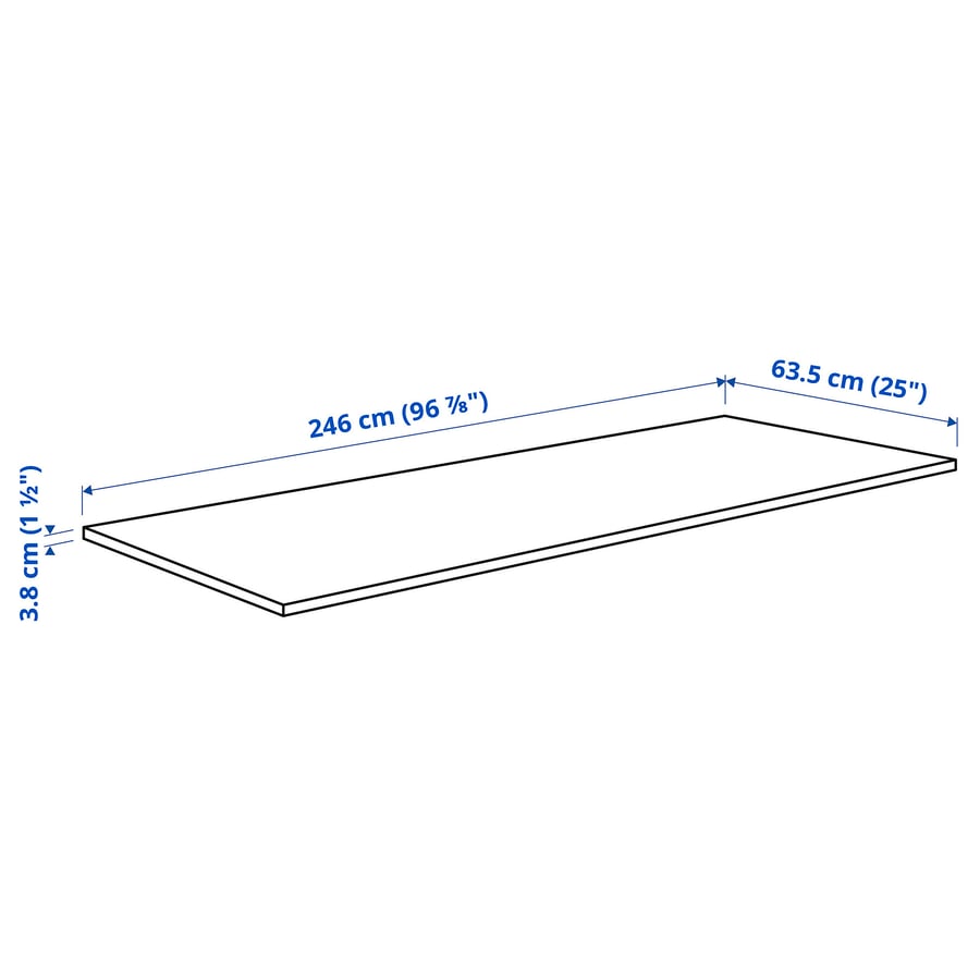 KARLBY virsma 246x63,5cm, ozols