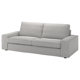 Szara sofa KIVIK, nowoczesny design, jasnoszara tkanina, czyste linie.
