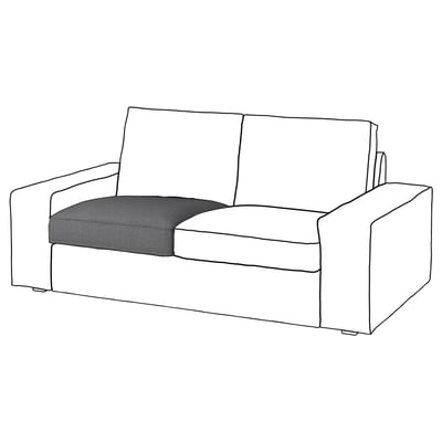 Sofa dwuosobowa KIVIK, szaro-biała, nowoczesny design z grubymi poduszkami.