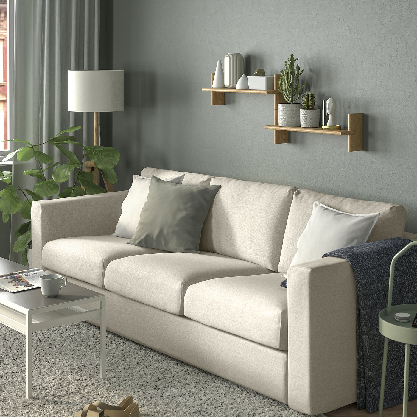Настінна полиця IKEA KLAVRESTRÖM, дуб, 60 × 20 см — фото 3