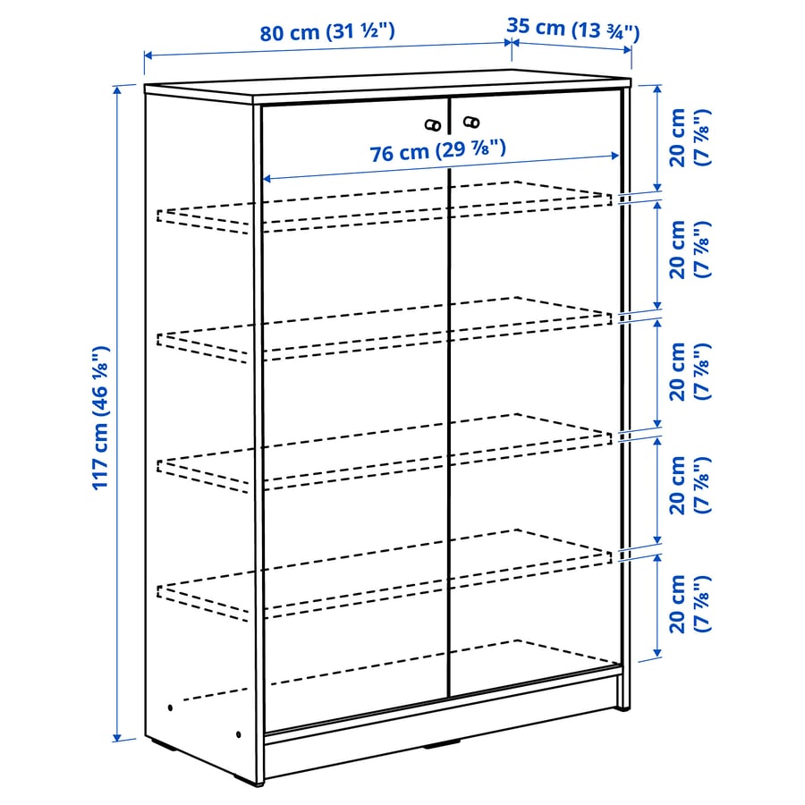 KLEPPSTAD apavu skapis, balts, 80x35x117 cm