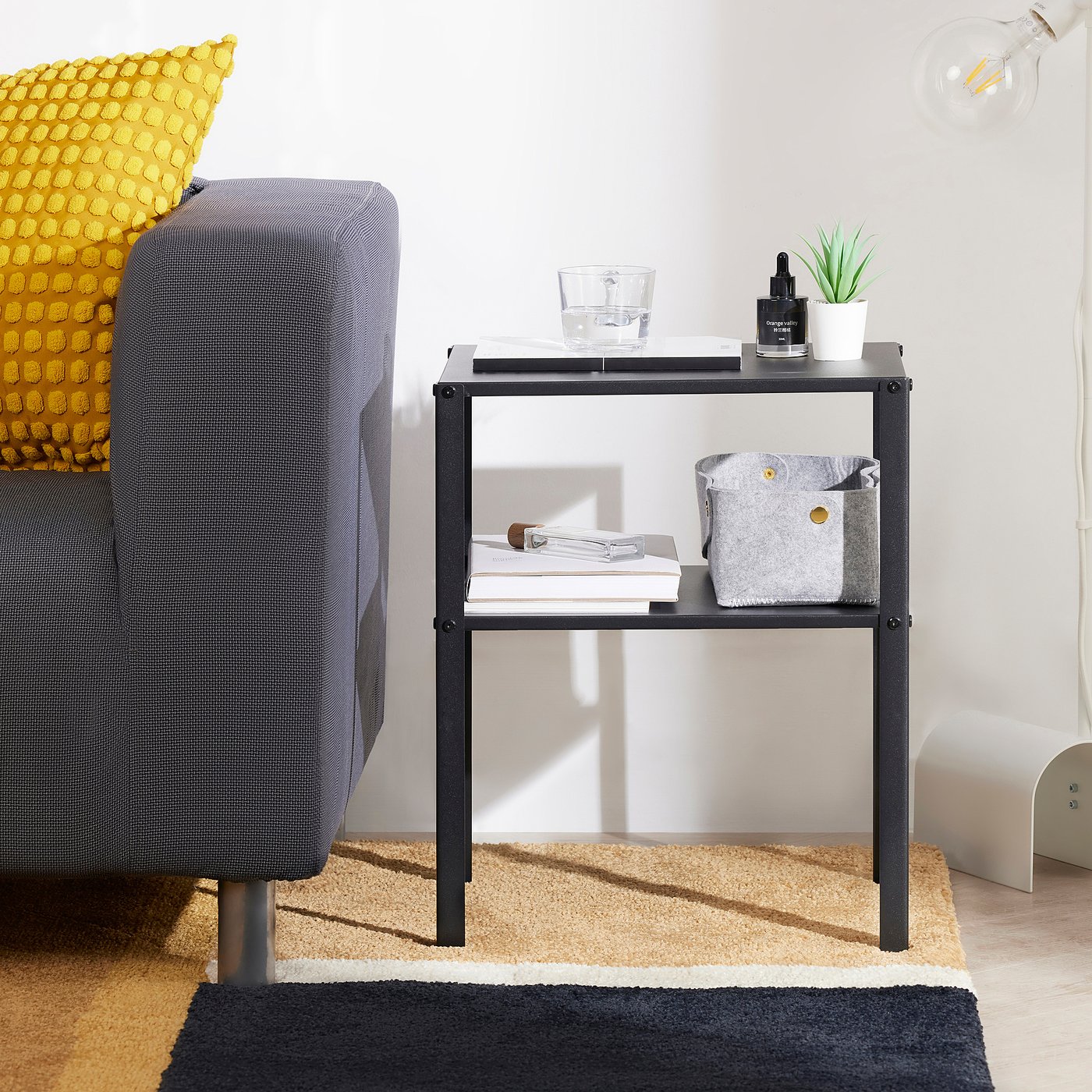 Приліжковий столик IKEA KNARREVIK, чорний, 42 × 34 × 52 см — фото 3