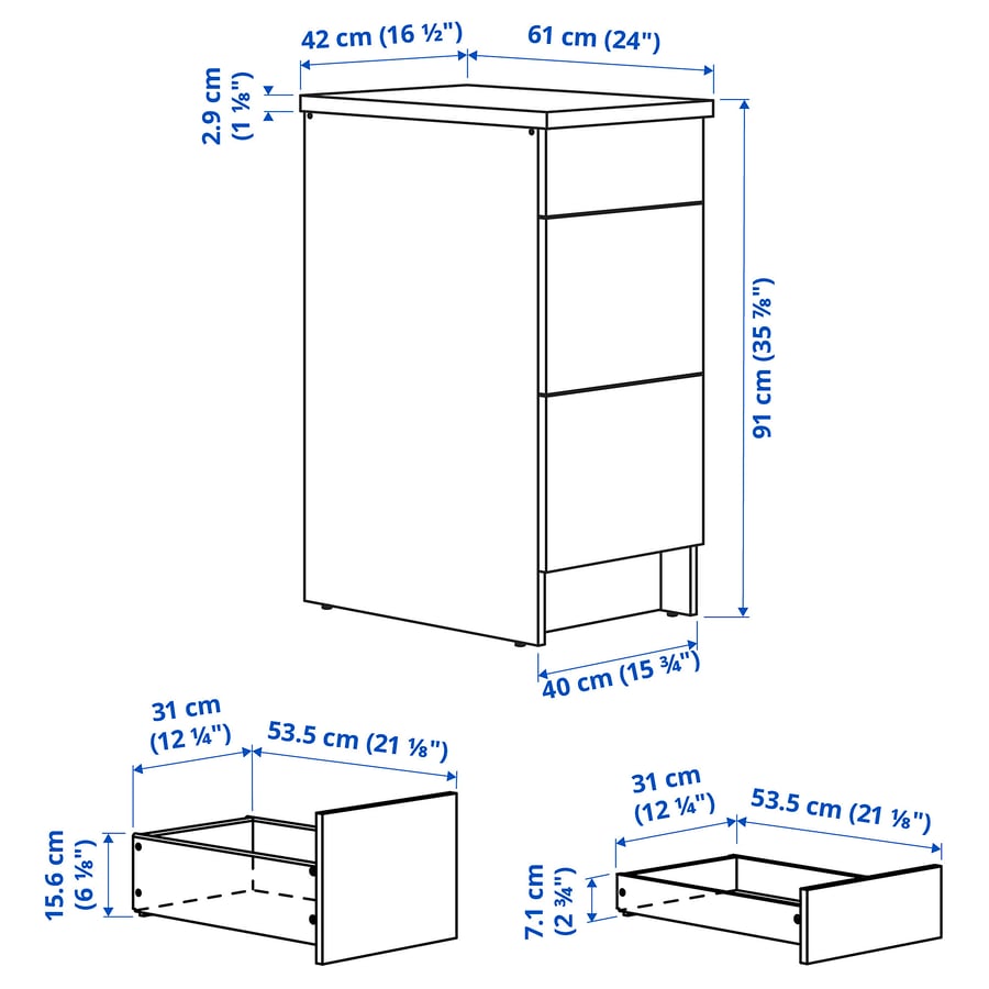 KNOXHULT, grīdas skapītis ar atvilktnēm 40 cm, ozolkoka imitācija,