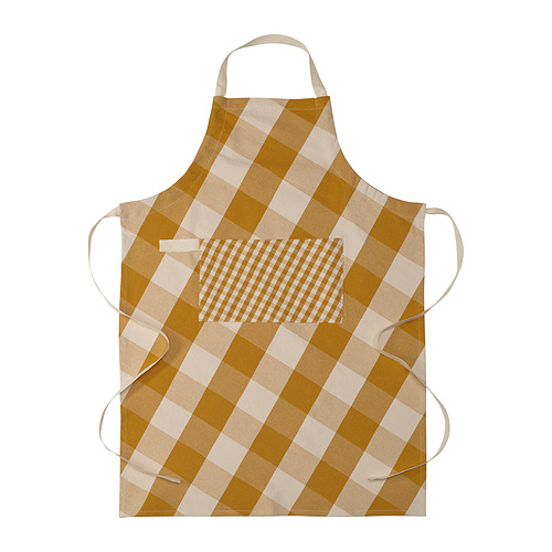 KÖSSEBÄR - fartuch kuchenny, 70x92 cm, żółty/biały