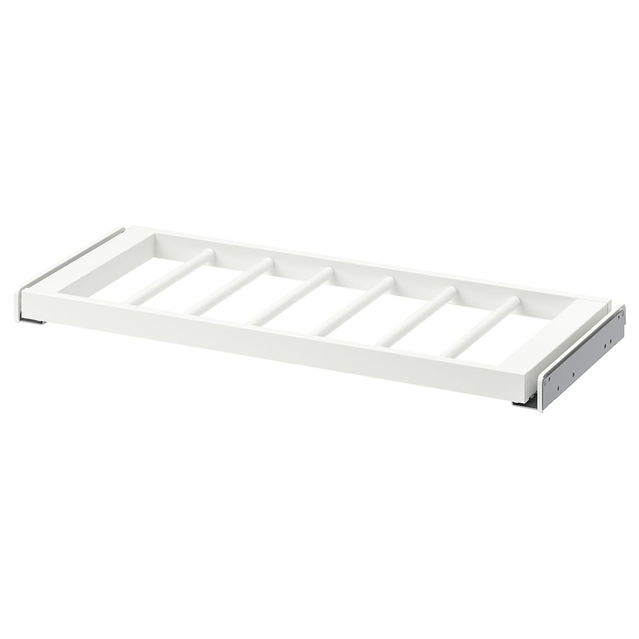 KOMPLEMENT väljatõmmatav riidepuu pükstele 75x35 cm valge