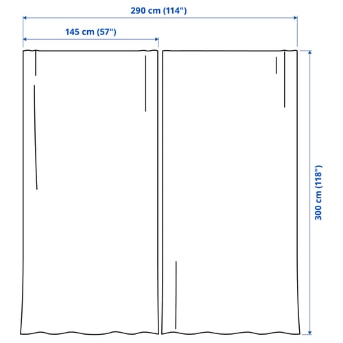 Штори KORGMOTT Blackout, пара, темно-сірі/стрічкові, 145x300 см