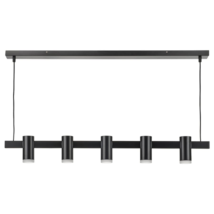 KRANSALG, griestu lampa ar 5 spuldzēm 113 cm, melnā krāsā