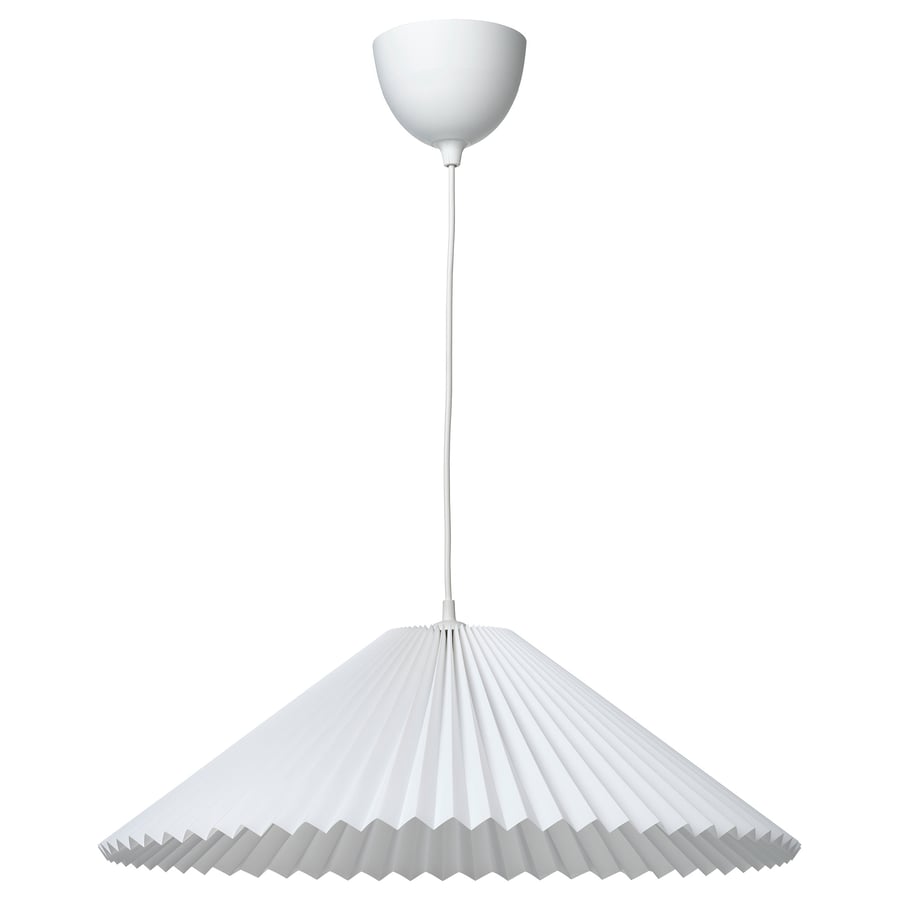 KUDDLAVA / HAVSDJUP iekaramā griestu lampa, ar ielocēm baltā krāsā, 59 cm