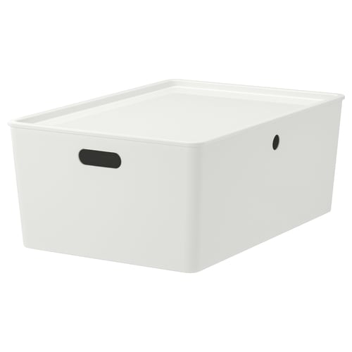 KUGGIS Контейнер з кришкою - білий 37x54x21 см