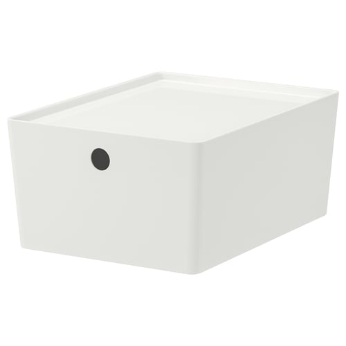 KUGGIS Контейнер з кришкою - білий 26x35x15 см
