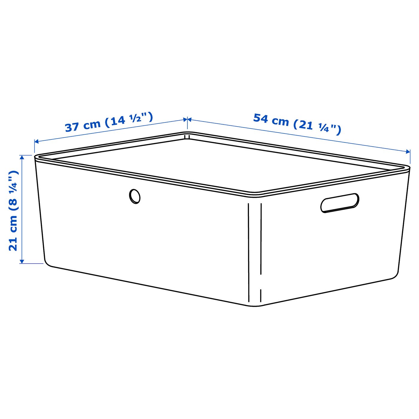 Контейнер із кришкою IKEA KUGGIS, світло-сірий, 37 × 54 × 21 см — фото 6