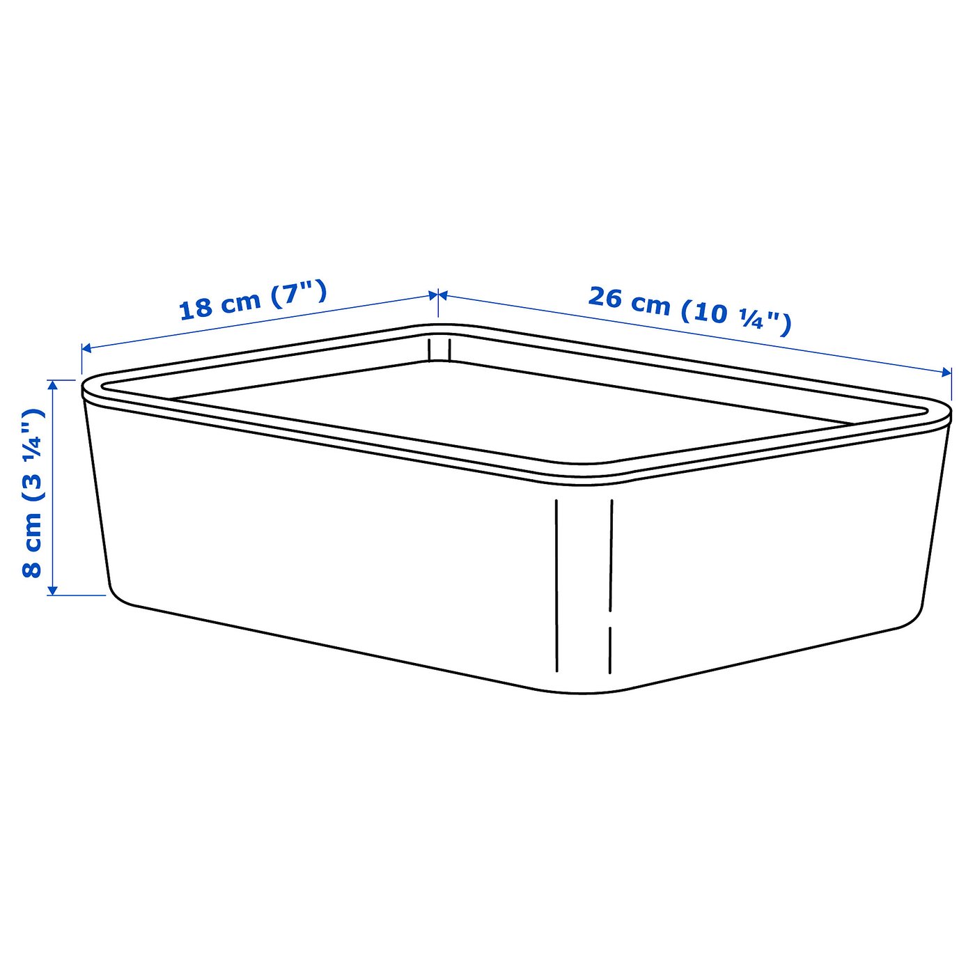 Контейнер із кришкою IKEA KUGGIS, світло-сірий, 18 × 26 × 8 см — фото 4