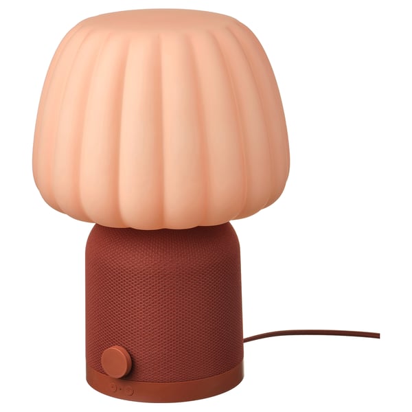 KULGLASS Lampa z głośnikiem Bluetooth, czerwony brązowy/różowy