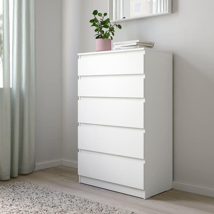 KULLEN Комод, 5 шухляд, білий, 70x40x112 см, фото 2