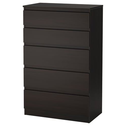 KULLEN Комод, 5 шухляд - чорно-коричневий 70x40x112 см
