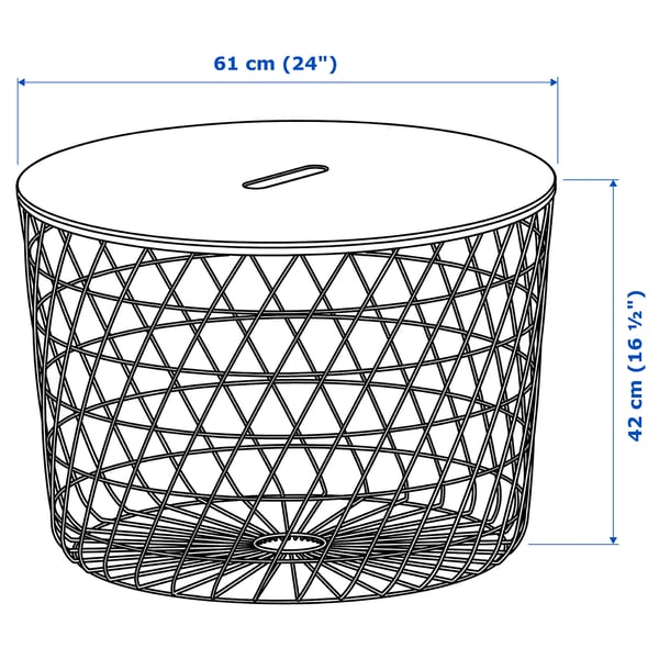 KVISTBRO Table de rangement, rouge/gris clair, 44 cm - IKEA