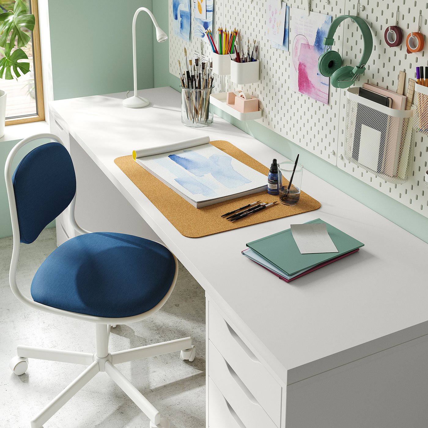 Письмовий стіл IKEA LAGKAPTEN / ALEX, білий, 200 × 60 см — фото 5
