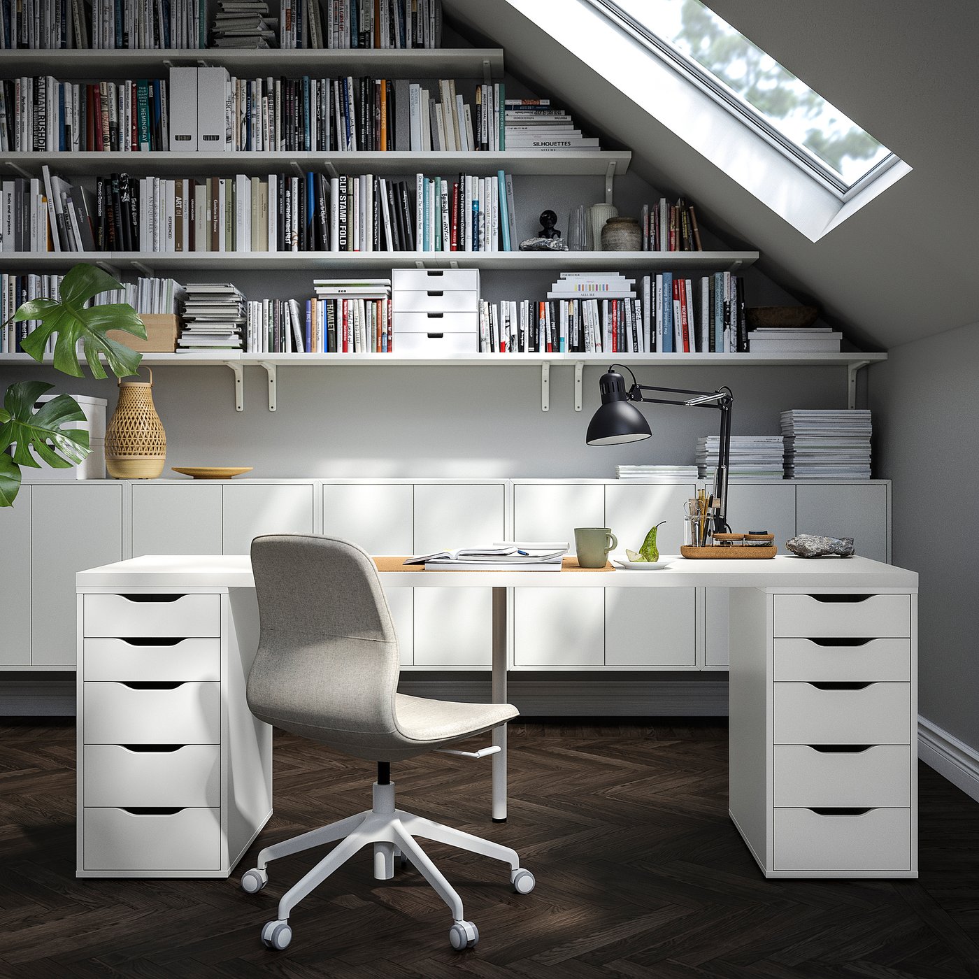 Письмовий стіл IKEA LAGKAPTEN / ALEX, білий, 200 × 60 см — фото 9