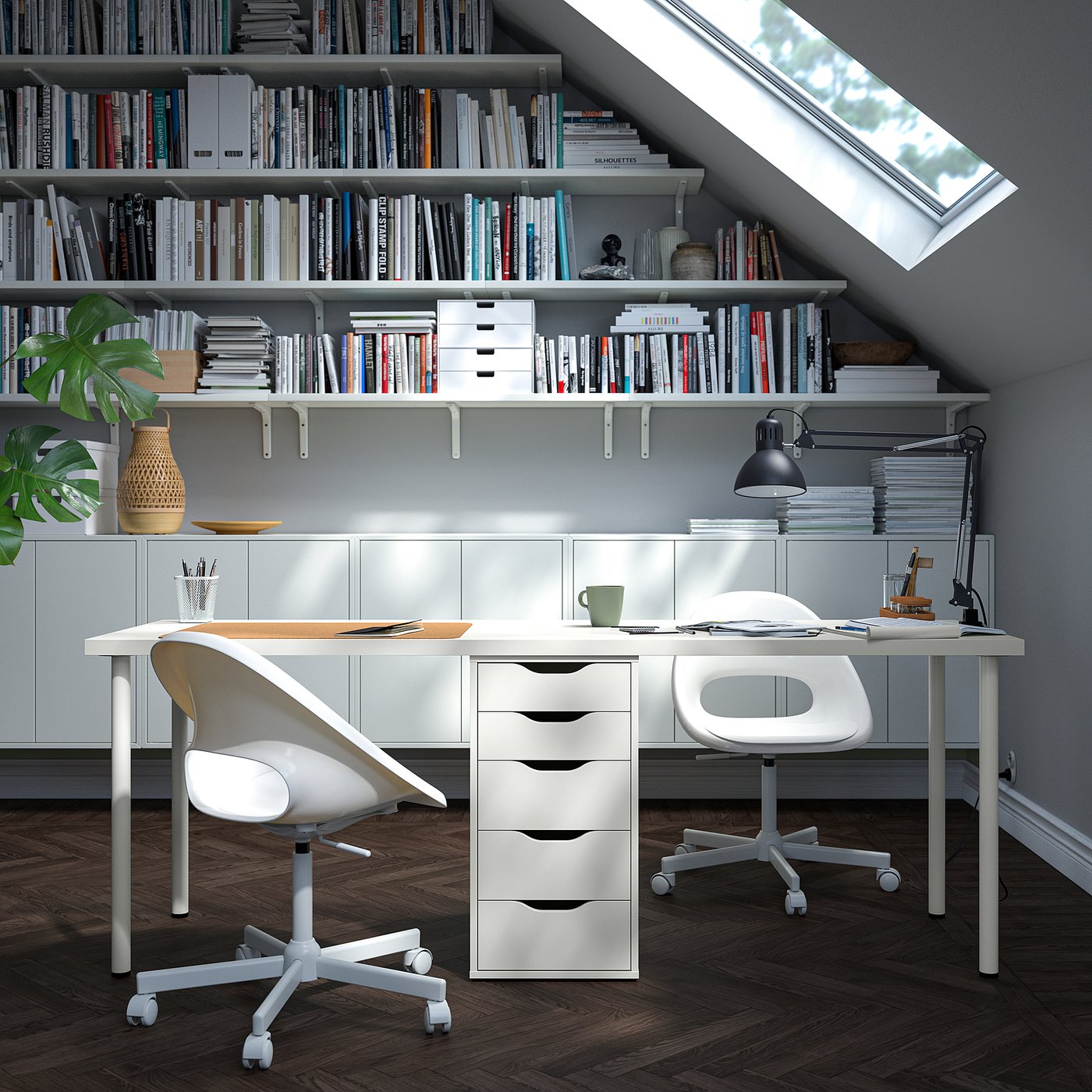 Письмовий стіл IKEA LAGKAPTEN / ALEX, білий, 200 × 60 см — фото 7