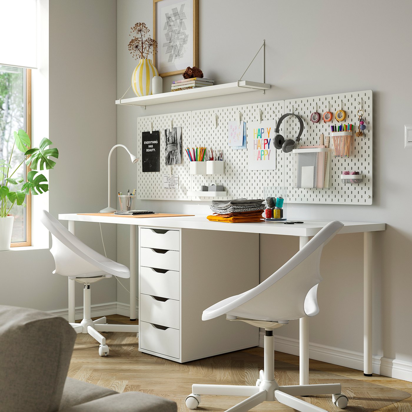 Письмовий стіл IKEA LAGKAPTEN / ALEX, білий, 200 × 60 см — фото 2
