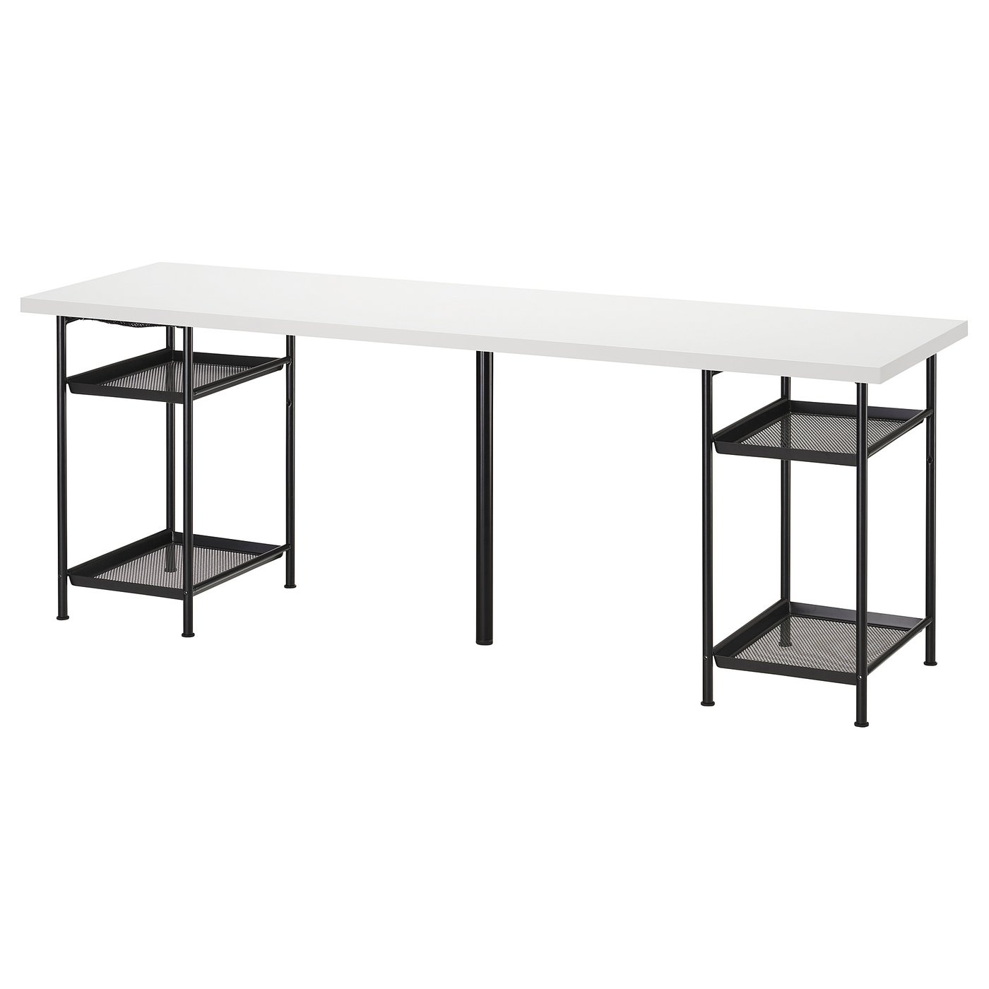 Письмовий стіл IKEA LAGKAPTEN / SPÄND, білий / чорний, 200 × 60 см