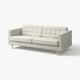 Jasnoszara sofa LANDSKRONA, nowoczesny design z tufowanymi poduszkami, chromowane nogi.
