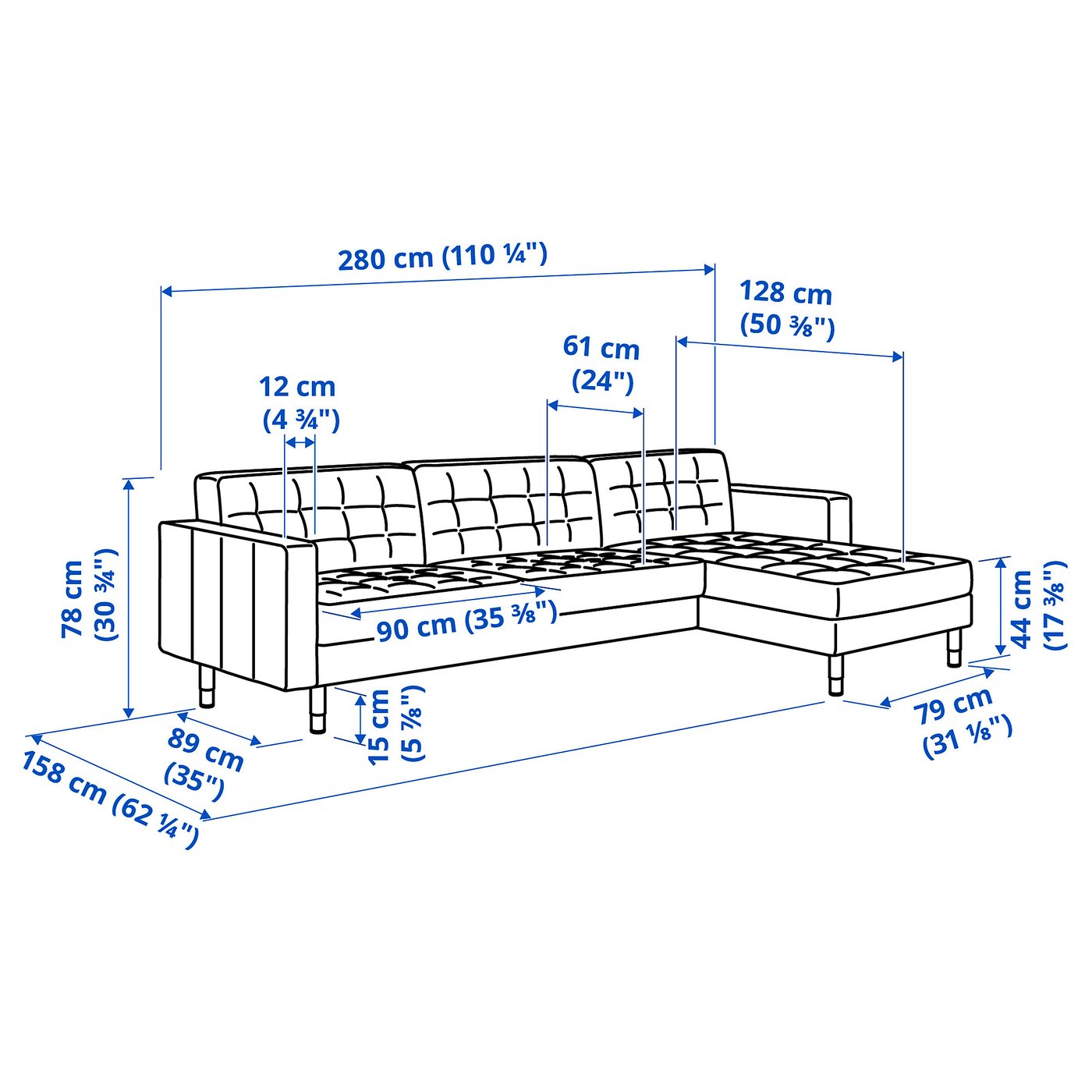 IKEA ソファ　LANDSKRONA LANDSKRONA sofa 4-osobowa, z szezlongiem/Gunnared