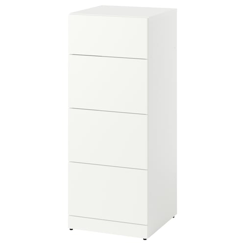 LASTARE Комод, 4 шухляди - білий 40x42x100 см