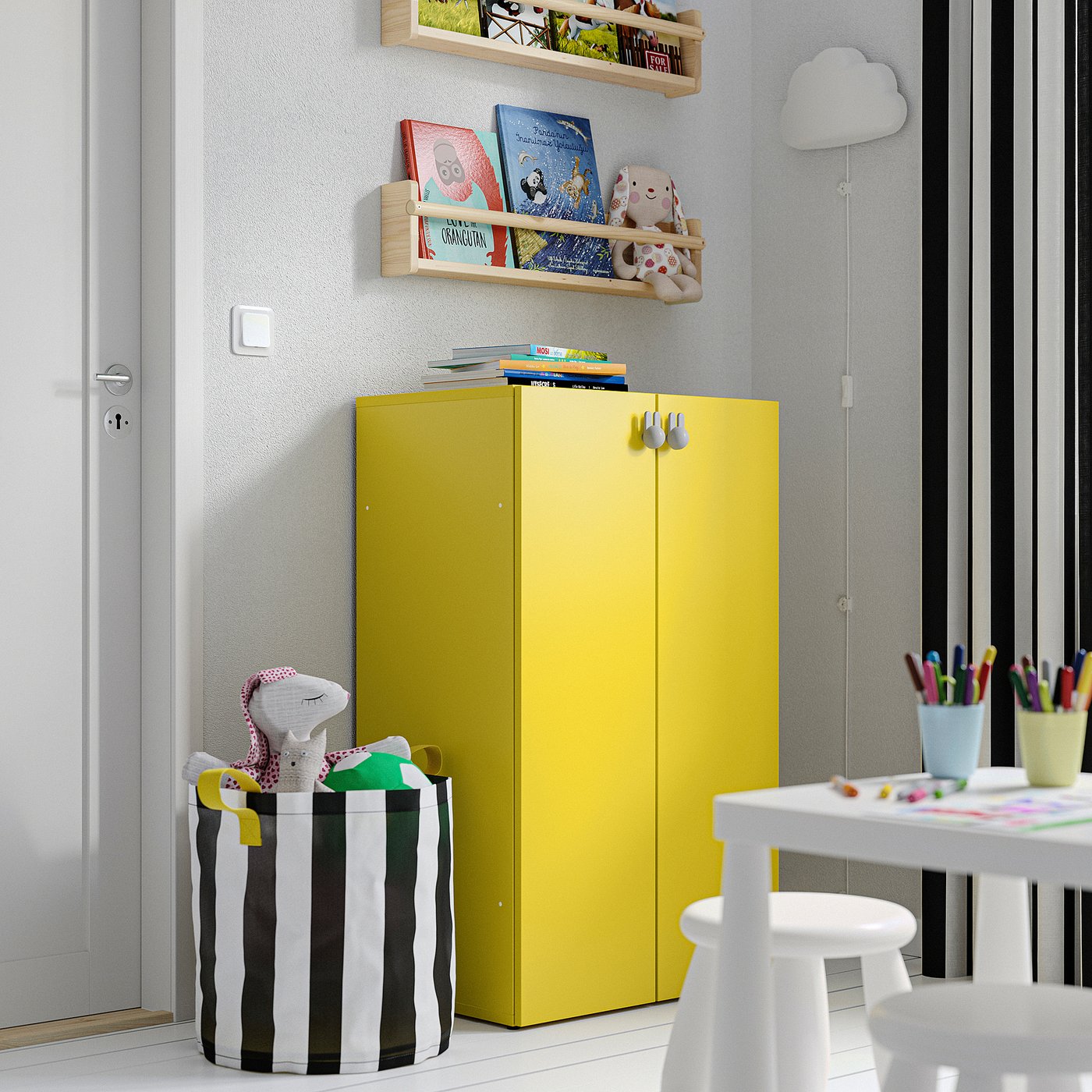 Стелаж IKEA LASTARE, жовтий, 60 × 42 × 101 см — фото 2