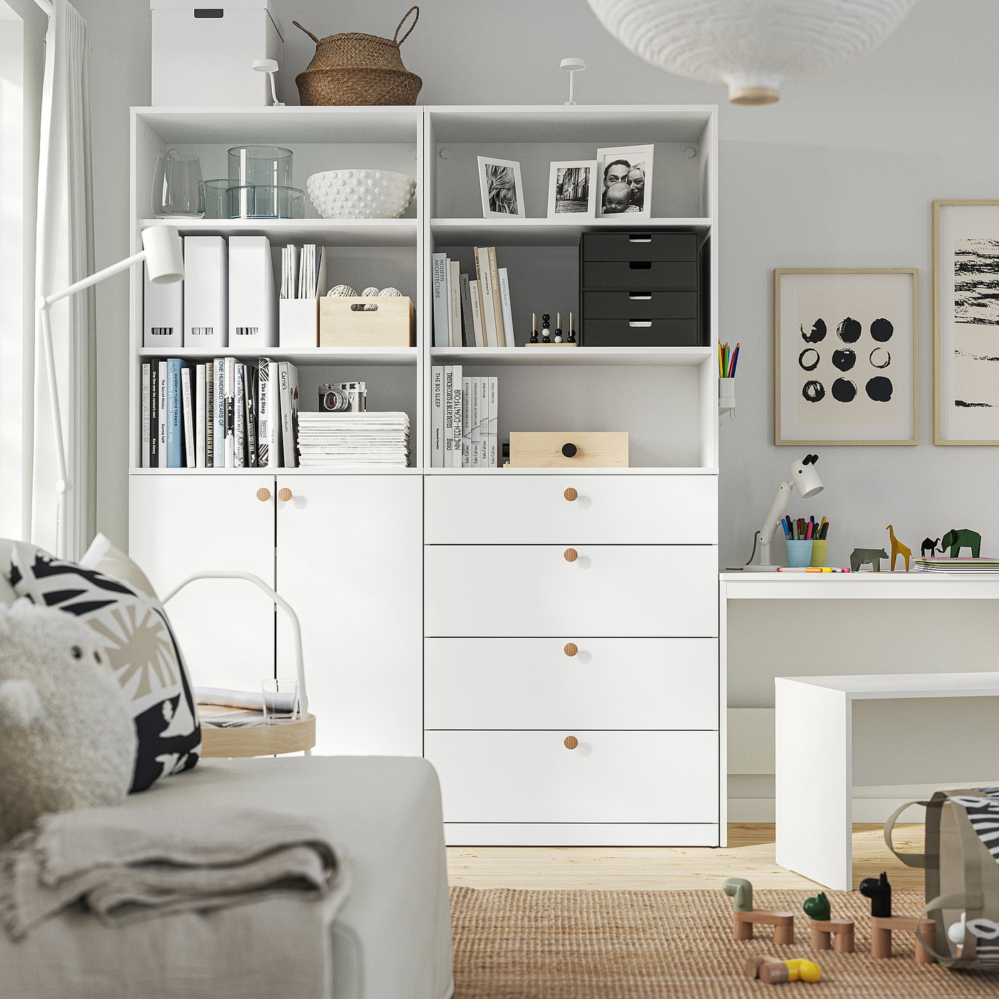 Стіл IKEA LASTARE, білий, 100 × 42 × 74 см — фото 4