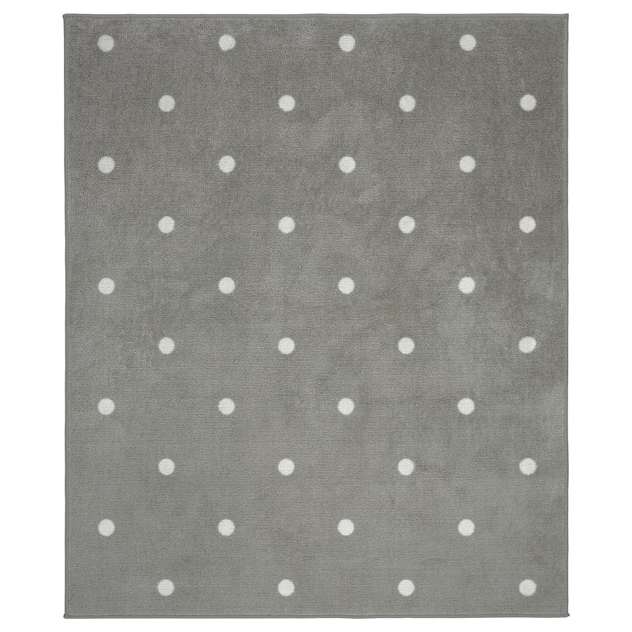 LEN paklājs, punktains/pelēkā krāsā, 133x160 cm