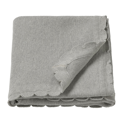 LEN - kocyk, 70x90 cm, dzianina/szary