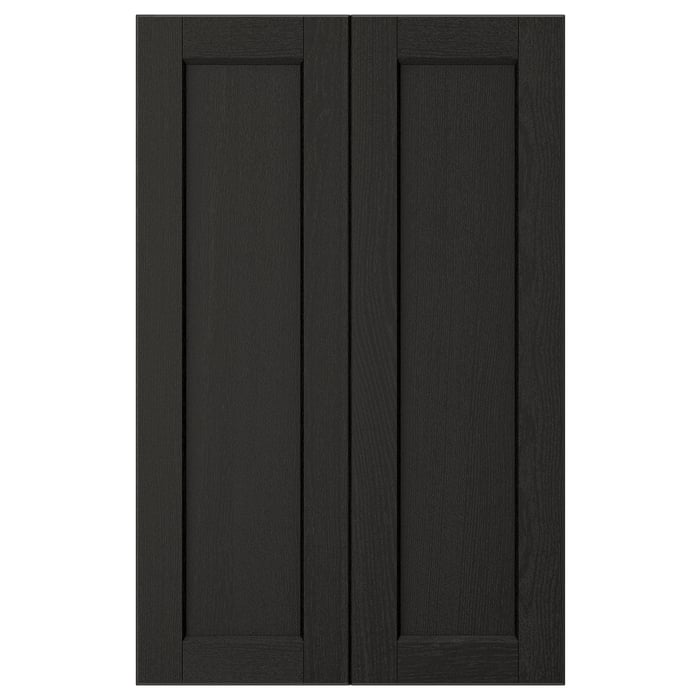 LERHYTTAN Двері кутової шафки 2 шт., тонований чорною морилкою, 25x80 см