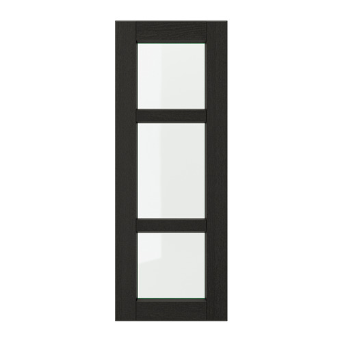 LERHYTTAN - drzwi szklane, 30x80 cm, bejcowane na czarno