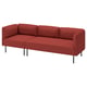 LILLEHEM Sofa modułowa, 3-osobowa, Gunnared/brązowoczerwony metal
