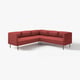 Nowoczesna czerwona sofa LILLEHEM z metalowymi nogami, o czystym designie i modułowych miejscach siedzących.