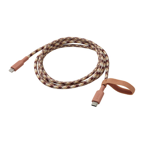 LILLHULT - USB-C na lightning, 1.5 m, różowy/beż